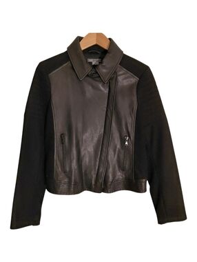 Vince Leather & Wool Moto Jacket